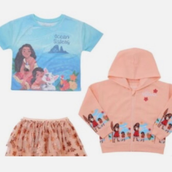 Girls Disney Moana 2 Peach and Gold 3 piece Set - Picture 9 of 9